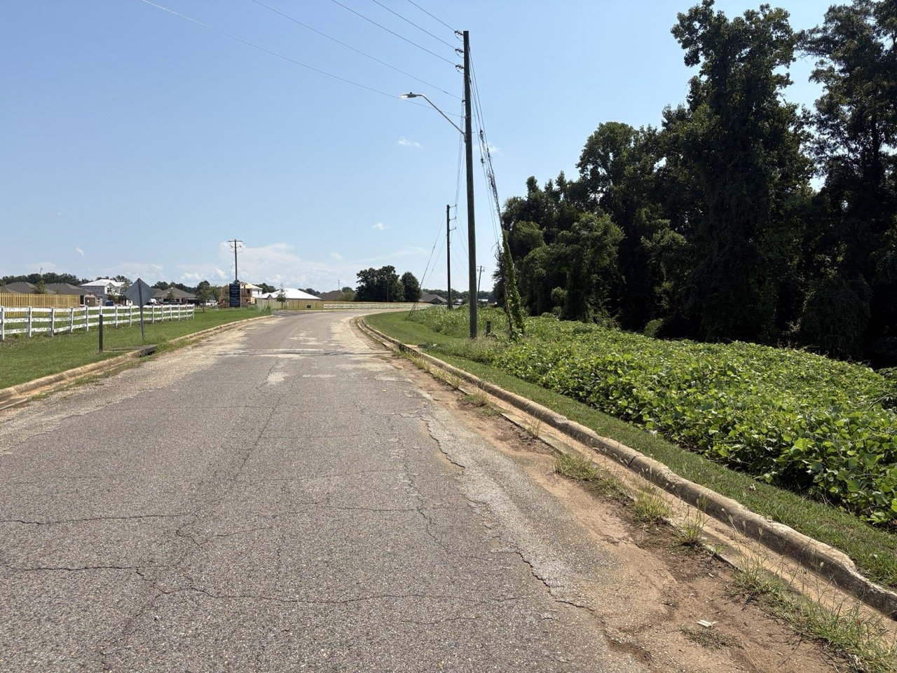 Looking down the street past the Cherokee Bend lots