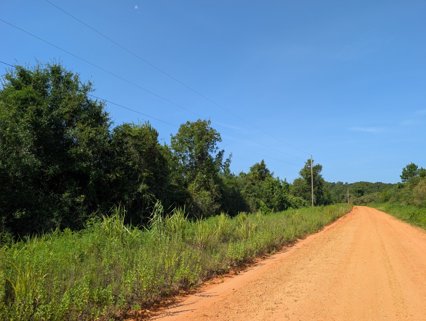 County road frontage along the tract