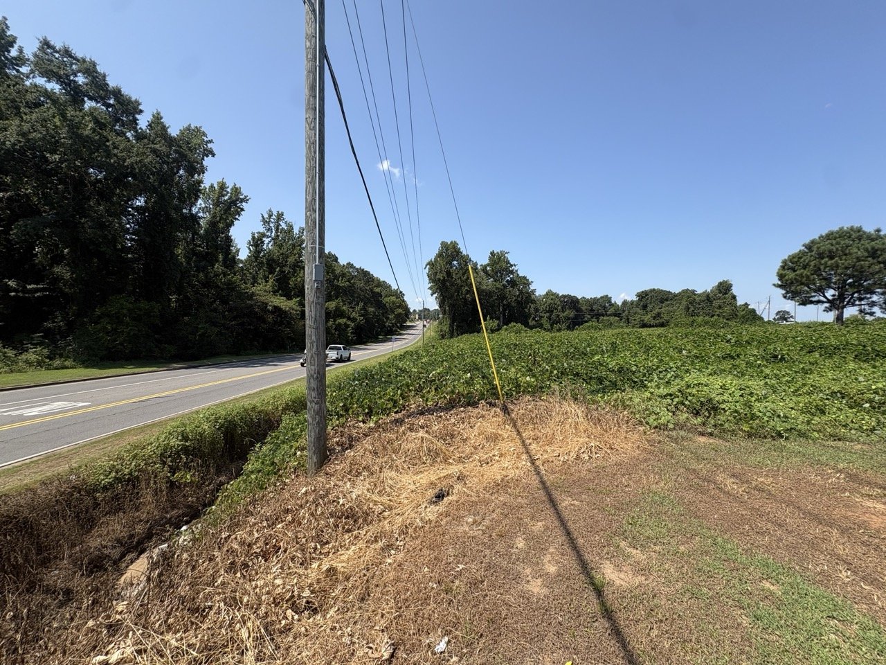 Corner of the lot at Highway 69