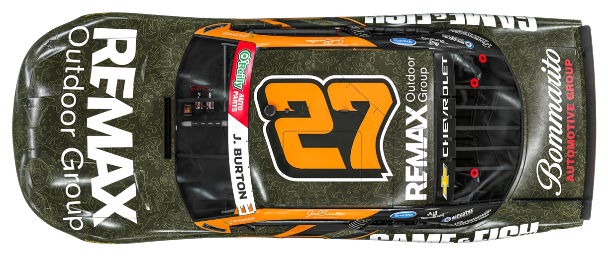 The No. 27 J. Burton OSG Chevrolet carrying REMAX Outdoor Group livery